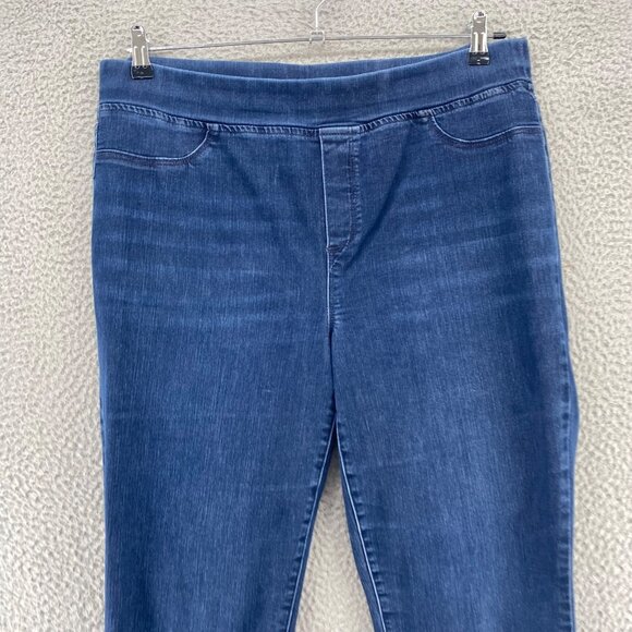 Talbots Jeans Womens 16 Flawless Blue Dark Wash Denim Pull On Jegging Skinny Leg - Picture 2 of 11